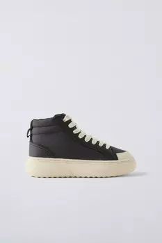 Высокие кроссовки из ткани ZARA, черный