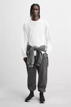 Высокие кроссовки из ткани ZARA, черный