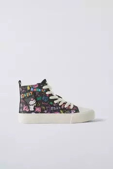 Высокие кроссовки kuromi sanrio ZARA, черный