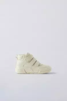 Высокие кроссовки с ремешками ZARA, белый