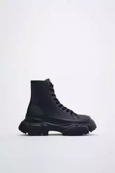 Высокие кроссовки track sole ZARA, черный