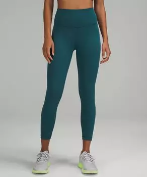 Высокие леггинсы Wunder Train Lululemon, зеленый