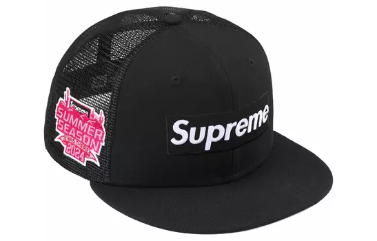 Кепка Supreme с сеточкой, черный / белый