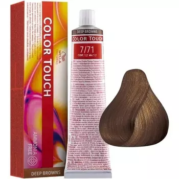 Wella 7/71 Средний блондин пепельный цвет Touch без аммиака 50 мл