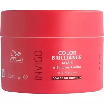 Wella Professionals Invigo Color Brilliance Профессиональный уход за волосами Защита цвета жестких волос Яркая краска для волос Несмываемая маска для волос Лечебная маска 150 мл