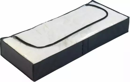 WENKO комод под кровать "Deep Black", (комплект, 4 шт.), с большим смотровым окном и трехсторонней молнией 105х15х45 см, черный
