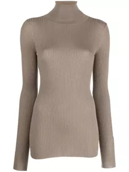 Wild Cashmere джемпер в рубчик с высоким воротником, нейтральный