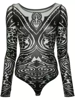 Wolford боди Body Tattoo, серый