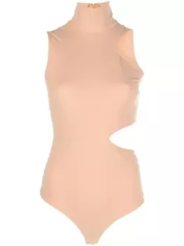 Wolford боди Warm Up с вырезом, нейтральный цвет