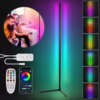 Wolkenton 7W светодиодный торшер красочный RGB пульт дистанционного управления угловой светильник торшер угловой светильник Wolketon, черный