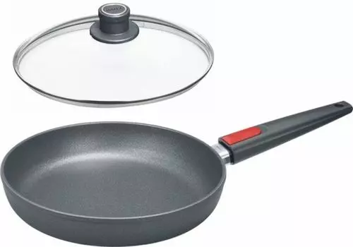 Woll Nowo Titanium Индукционная чугунная сковорода высотой 5 см с защитной крышкой 28 см
