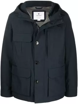 Woolrich куртка с капюшоном и карманами, синий