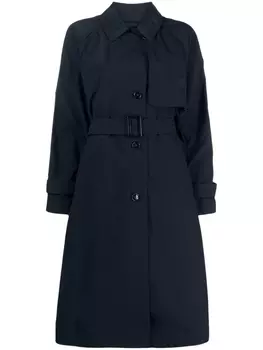 Woolrich logo-patch trench coat, синий