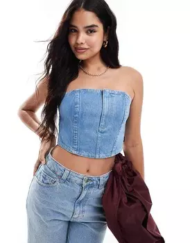 Wrangler – Голубой джинсовый топ-бюстье