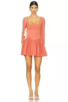 X мини-платье с рукавами она свободы Free People, red mango