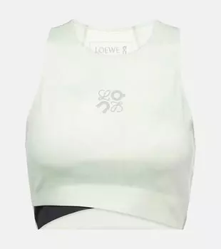 x On Performance логотип укороченный топ Loewe, White/Multicolor