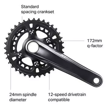 XT FC-M8100 2x шатуны Shimano, черный