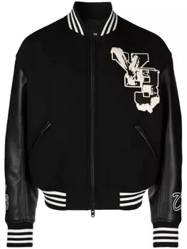 Y-3 бомбер Varsity на молнии, черный