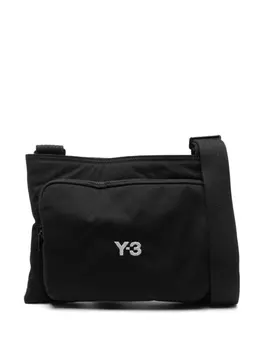 Y-3 сумка через плечо с вышитым логотипом, черный