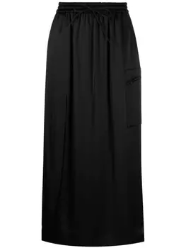 Y-3 юбка макси с разрезом, черный