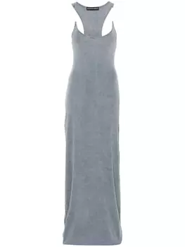 Y/Project платье макси Invisible Strap в рубчик, синий