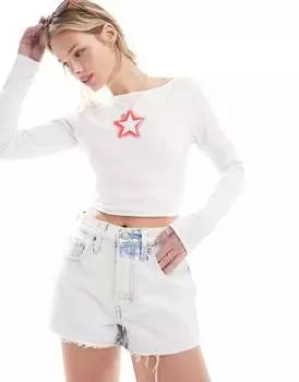 Ярко-голубые джинсовые шорты Levi's 501 Original