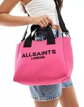 Ярко-розовая мини-сумка-тоут AllSaints Izzy
