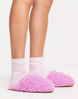 Ярко-розовые шлепанцы UGG Maxi Curly
