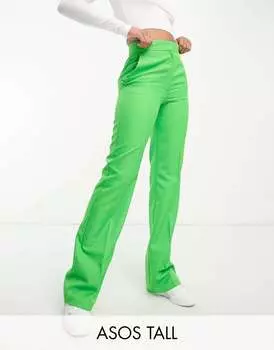 Ярко-зеленые прямые брюки ASOS Tall