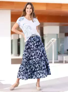 Ярусная юбка Classic Basics, синий