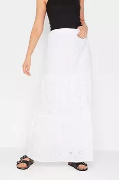 Ярусная юбка макси Broderie Anglaise Long Tall Sally, белый