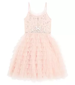 Ярусное платье Crystal Palace с декором Tutu Du Monde, розовый