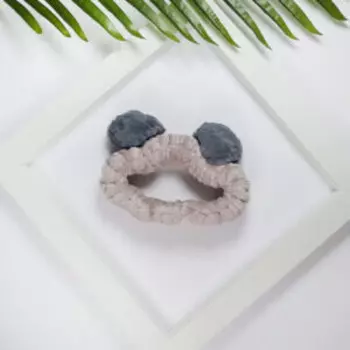 Yeye, Косметическая резинка для волос с ушками, Серый