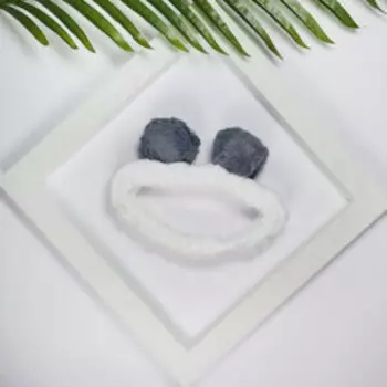 Yeye, Косметическая резинка для волос с ушками, Белый