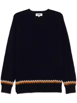 YMC джемпер Suedehead Zig Zag, синий