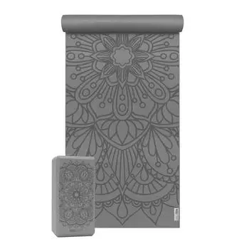 YOGISTAR Yoga Set Starter Edition - гармоническая мандала (коврик для йоги + 2 блока для йоги), фиолетовый
