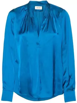 Zadig&Voltaire атласная блузка Tink, синий