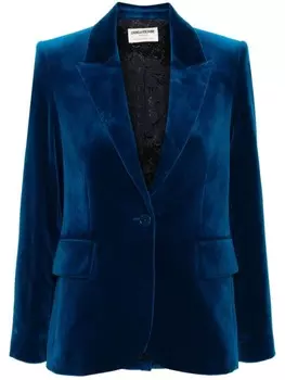 Zadig&Voltaire бархатный блейзер Vavy, синий