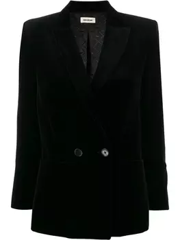 Zadig&Voltaire бархатный блейзер Visko, черный
