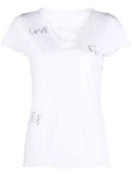 Zadig&Voltaire футболка со стразами, белый