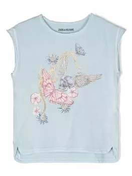 Zadig & Voltaire футболка со стразами, синий