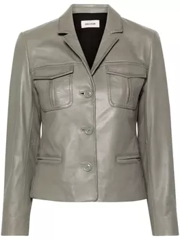 Zadig&Voltaire кожаный блейзер Liams, зеленый