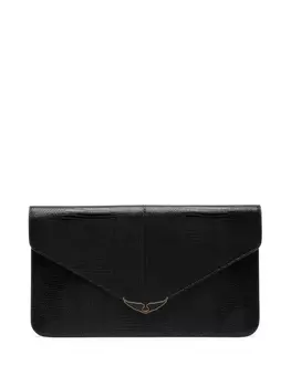 Zadig&Voltaire кожаный клатч, черный