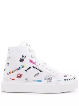 Zadig&Voltaire кроссовки High Flash на платформе, белый