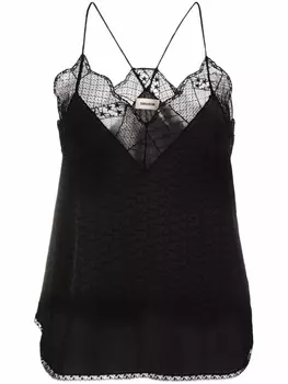 Zadig&Voltaire топ с фестонами, черный