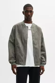 Замшевая куртка-бомбер PULL&amp;BEAR