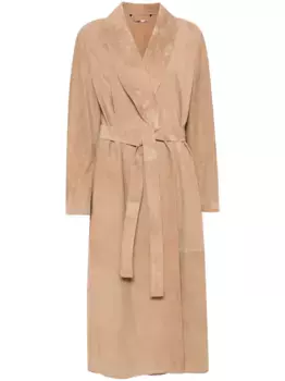 Замшевое пальто FENDI, коричневый