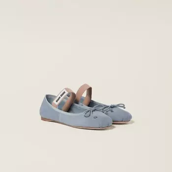 Замшевые балетки Miu Miu, синий
