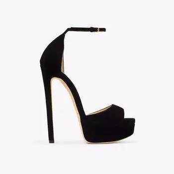 Замшевые босоножки на платформе max 150 Jimmy Choo, черный