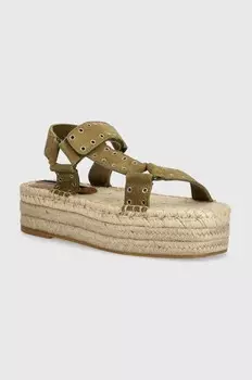 Замшевые босоножки PLS90660 Pepe Jeans, зеленый